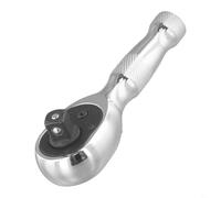 Gdfnmogo Jeu de clés à cliquet à 72 dents avec clé à douille à dégagement rapide, entraînement 6,35 mm, poignée à cliquet en métal à poignée courte pour meubles, (9,5 mm)