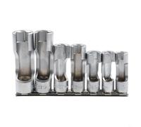 Gdfnmogo Jeu de clés à douille pour injecteur diesel 10-19 mm avec entraînement 3/8" et 1/2", 7 douilles en métal pour tuyaux ABS, tuyaux maître cylindre,