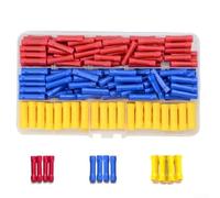 Gdfnmogo Kit de 90 connecteurs thermorétractables pour fils BV1.25/BV2/BV5, borniers isolés en nylon avec noyau en laiton, code couleur rouge, bleu, jaune, 0,5 à 5,5 mm² pour connexions électriques