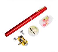 Gdfnmogo Kit de canne à pêche télescopique en fibre de carbone/métal, 97 cm étendue et 20 cm pliée, 140 g, légère, pour voyage et pêche compacte (Y4516 (rouge)