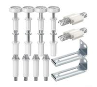 Gdfnmogo Kit de charnières pivotantes à double porte pliante en acier inoxydable avec supports réglables en haut et en bas, ressorts de tension et rouleaux pour portes d'armoire ou d'armoires pliantes