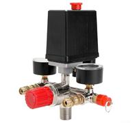 Gdfnmogo Kit de contrôle de pressostat de compresseur d'air avec valve de régulation réglable et manomètre, 220/380 V en métal et ABS pour bricolage et utilisation professionnelle