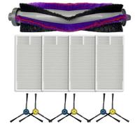 Gdfnmogo Kit de filtre à brosse latérale pour aspirateur M9, Eureka NERE10s E10S, Obode A8 | Pièces de rechange pour aspirateur | Compatible avec Robot Va