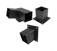 Gdfnmogo Kit de montage mural pour pergola de toit incliné avec matériel pour poteaux en bois de 10,2 x 10,2 cm, raccords de support en acier résistant aux intempéries pour porche, tonnelle ou