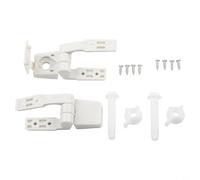Gdfnmogo Kit de remplacement de charnière de siège de toilette en plastique blanc avec boulons, vis et écrous, kit complet de matériel pour la plupart des sièges de toilette standard, installation
