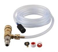 Gdfnmogo Kit d'injecteur de savon pour nettoyeur haute pression 4000 PSI avec raccord rapide de 3/8", coupleurs en acier inoxydable et laiton, tuyau de siphon en PVC pour eau chaude et froide