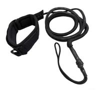 Gdfnmogo Laisse de cheville pour planche de surf - Corde élastique avec anneau de sécurité et cordon en nylon - 218 cm - Compatible avec Paddlebo - Noir