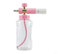 Gdfnmogo Lance à mousse à neige pour nettoyeur haute pression, 1 L de mousse avec buse de pulvérisation réglable et bouton de contrôle du débit, compatible avec la plupart des Quick Con(rose)