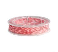 Gdfnmogo Ligne de pêche à 8 brins en polyéthylène 10 m pour hameçon, ligne de pêche pour jigging, leurres de traîne, lignes attachées, rouge + blanc (0,8 mm)