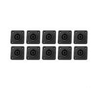 Gdfnmogo Lot de 10 connecteurs femelles Speakon à 4 pôles - Connecteur audio Twist-Lock pour des connexions sécurisées des haut-parleurs - Aucune soudure nécessaire - Noir