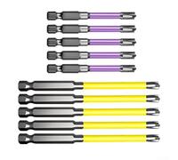Gdfnmogo Lot de 10 embouts de tournevis cruciformes spéciaux pour électriciens, FPH2 5,5 mm, pointes fendues magnétiques, alliage d'acier HRC63, sablé anti-, 10 pièces, longueurs 65 mm et 110 mm