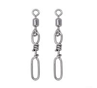 Gdfnmogo Lot de 10 émerillons de pêche et connecteur à dégagement rapide pour pêche longue ligne, leurre et rocher - émerillon roulant en acier inoxydable avec verrouillage S (S)