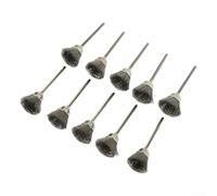 Gdfnmogo Lot de 10 mini brosses métalliques en acier inoxydable en forme de bol 3 mm de diamètre 15 mm de longueur pour meuleuse ou perceuse, élimination de la rouille, polissage du métal, nettoyage