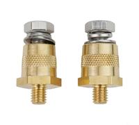 Gdfnmogo Lot de 2 adaptateurs de borne de batterie M8 en laiton pour batteries de voiture, bateau et caravane - Filetage interne et externe M8 - Vis en acier inoxydable incluses