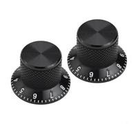 Gdfnmogo Lot de 2 boutons de potentiomètre en aluminium pour réglage du volume avec trou d'arbre de 6 mm, compatibles avec les commandes de guitare électrique, noir/argenté/doré (doré)