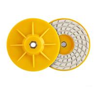 Gdfnmogo Lot de 2 disques abrasifs de 100 mm pour ponçage à sec, grain 150# pour marbre, granit, carrelage, polissage des coins, filetage M10, tampon de meulage en plastique