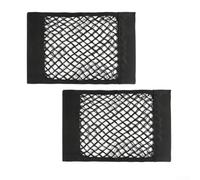 Gdfnmogo Lot de 2 filets de rangement en maille avec poches élastiques en nylon pour l'intérieur du véhicule (25 x 40 cm et 25 x 60 cm, noir) (25 x 40 cm)