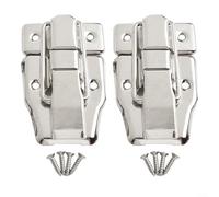 Gdfnmogo Lot de 2 loquets à bascule pour valise, boîte à outils, coffre, coffre, 78 x 48 mm, argenté, style moderne
