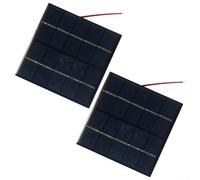 Gdfnmogo Lot de 2 panneaux solaires en silicium polycristallin 1,2 W 5 V avec câble de 12 à 15 cm pour lampes de jardin, appareils électriques et signalisation de circulation