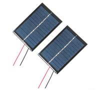 Gdfnmogo Lot de 2 panneaux solaires polycristallins 6 V 0,6 W avec câble de 15 cm pour projets solaires de bricolage, lampes de jardin et petits systèmes domestiques