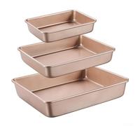 Gdfnmogo Lot de 2 plaques de cuisson rectangulaires en acier au carbone pour cuisson de gâteaux, rôtissoire à fond plat, résistant à la chaleur et chauffage uniforme (22 x 17 (B)