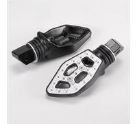 Gdfnmogo Lot de 2 repose-pieds de moto en alliage d'aluminium pour montage arrière - Pédales texturées antidérapantes compatibles avec les modèles VTT, UTV et côte à côte (argenté)