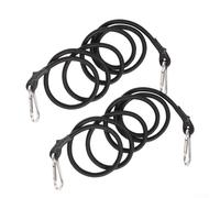 Gdfnmogo Lot de 2 sangles élastiques de 1,5 m avec mousqueton pour camping, corde élastique avec crochet compatible avec chariot, tente, bagages, noir