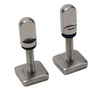 Gdfnmogo Lot de 2 vis pour aileron de planche de surf, en acier inoxydable 316, fixation marine pour matériel de fixation d'aileron de planche de surf, écrou et boulon à ajustement rapide