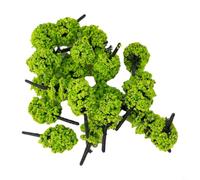 Gdfnmogo Lot de 20 arbres miniatures en plastique vert à l'échelle 1:100 pour paysage ferroviaire, diorama de jardin, table de sable, architecture et mise en page de jeux de guerre