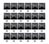 Gdfnmogo Lot de 24 poteaux de clôture pyramidaux en plastique noir avec trous pré-percés pour poteaux en bois ou en métal de 10,2 x 10,2 cm, couvertures de protection résistantes aux intempéries et à