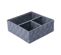 Gdfnmogo Lot de 28 paniers de rangement en nylon tissé à la main pour bureau, télécommande, épicerie, papeterie et articles ménagers divers, gris