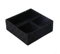 Gdfnmogo Lot de 28 paniers de rangement en nylon tissé à la main pour bureau, télécommande, épicerie, papeterie et articles ménagers divers, noir