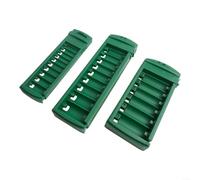 Gdfnmogo Lot de 3 boîtes de rangement pour douilles de 6,35 mm, 1,27 cm - Support de rail en plastique avec 6 à 10 emplacements, clips de rangement pour outils pour mécanique et bricolage