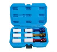 Gdfnmogo Lot de 3 douilles profondes à paroi mince pour outils à impact, entraînement 1/2, Cr-Mo haute résistance, 17/19/21 mm, compatible avec goujons de roue automobiles