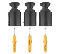 Gdfnmogo Lot de 3 supports de fixation murale réglables pour sèche-serviettes en plastique noir 65-82 mm pour salle de bain (noir)