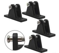 Gdfnmogo Lot de 4 charnières en nylon de qualité marine pour dessus de bimini, auvent et trappe de bateau, distance centrale de 40 mm, noir