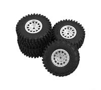Gdfnmogo Lot de 4 pneus de roue pour TRX4M, 1/18 RC Crawler avec coupleur étendu, compatibles avec Traxxas Defender pour Bronco SCX24, roue en aluminium ABS de 2,5 cm (noir A)