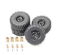 Gdfnmogo Lot de 4 pneus de roue pour TRX4M, 1/18 RC Crawler avec coupleur étendu, compatibles avec Traxxas Defender pour Bronco SCX24, roue en aluminium ABS de 2,5 cm (argent B)