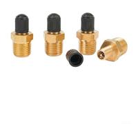 Gdfnmogo Lot de 4 valves de remplissage de réservoir de compresseur d'air NPT MPT en laiton massif, pièces de rechange robustes avec capuchon en plastique noir, 1/4"
