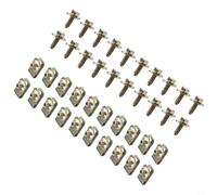 Gdfnmogo Lot de 40 boulons de carrosserie et clips en U pour plateau de soubassement, couvercle moteur et protection anti-éclaboussures - Boulons M6-1,0 x 20 mm + clips en U de 25,5 mm, plaqué zinc