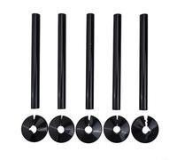 Gdfnmogo Lot de 5 cache-tuyaux et colliers de radiateur en plastique PVC et silicone durable, design encliquetable, compatible avec tuyaux de 15 mm, longueur 300 mm, noir