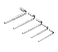 Gdfnmogo Lot de 5 clés à tête carrée en forme de L en acier au chrome vanadium 4 points et outils de tournevis, tailles 3 mm, 4 mm, 5 mm, 6 mm, 7 mm pour serrer les carrés