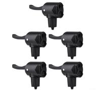 Gdfnmogo Lot de 5 embouts de pompe à vélo à tête auto-commutante intégrée pour Presta et Cyclisme Connecteur de pompe à air avec valve de libération rapide, double tête, noir
