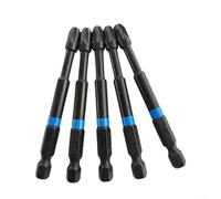 Gdfnmogo Lot de 5 embouts de tournevis Pozidriv, tailles PZ1/PZ2/PZ3, 75 mm en alliage d'acier avec pointe magnétique, tige hexagonale de 6,35 mm pour perceuse électrique et tournevis, anti-rouille
