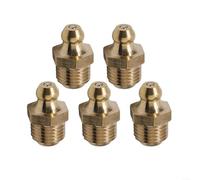Gdfnmogo Lot de 5 raccords de graisse hydrauliques droits en laiton M10 x 1 mm, pour lubrification de machines, compatibles avec la graisse et les roulements