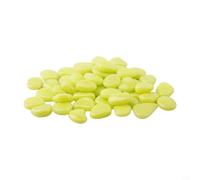 Gdfnmogo Lot de 50 galets lumineux phosphorescents pour allée, cour, pelouse, parterre de fleurs, aquarium, aménagement paysager, pierres décoratives qui absorbent la lumière du soleil et (jaune)