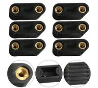 Gdfnmogo Lot de 6 inserts de sangle de pied en plastique noir à 2 trous pour planche à voile, accessoires de planche de surf compatibles avec planche à pagaie et planche de sauvetage