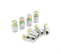 Gdfnmogo Lot de 8 bouchons de valve en métal PC pour indicateur de pression des pneus, 3 capteurs de couleur affichant une faible pression, pour voitures, motos, prolongeant la durée de vie et la