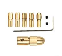 Gdfnmogo Lot de 8 mini forets et pinces de serrage pour perceuse électrique, kit de mandrin en cuivre de précision de 0,5 à 3 mm avec clé, compatible avec les panneaux ABS, les feuilles d'aluminium