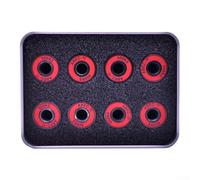 Gdfnmogo Lot de 8 roulements 608RS ABEC-11 avec entretoises intégrées, roulements en acier au carbone pour longboard et patins à roulettes, pré-lubrifiés pour une conduite fluide (rouge)